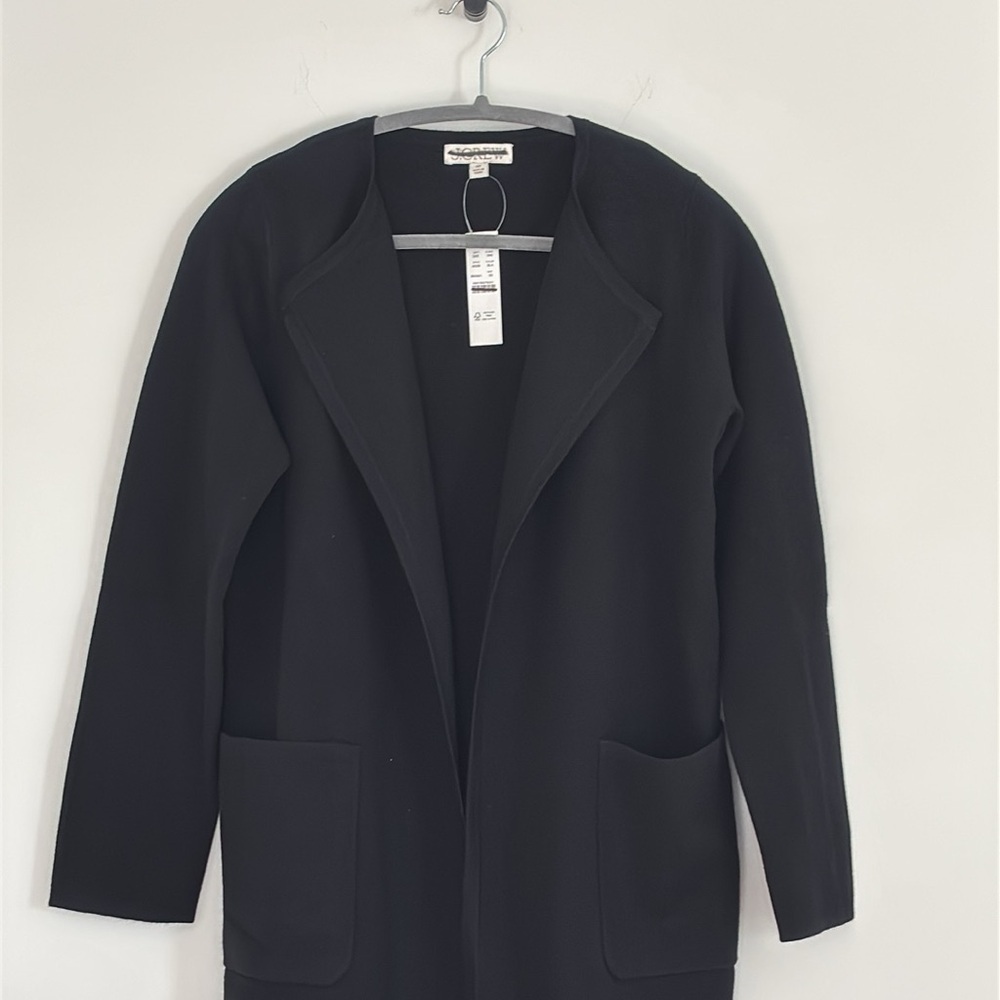 NWT J Crew Long Black Cardigan Sweater Juliette collarless knit blazer size xs - Picture 6 of 10